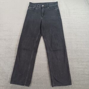 Wandler Poppy High Waisted Straight Leg Jeans Womens 26 Black Casual Faded Boho